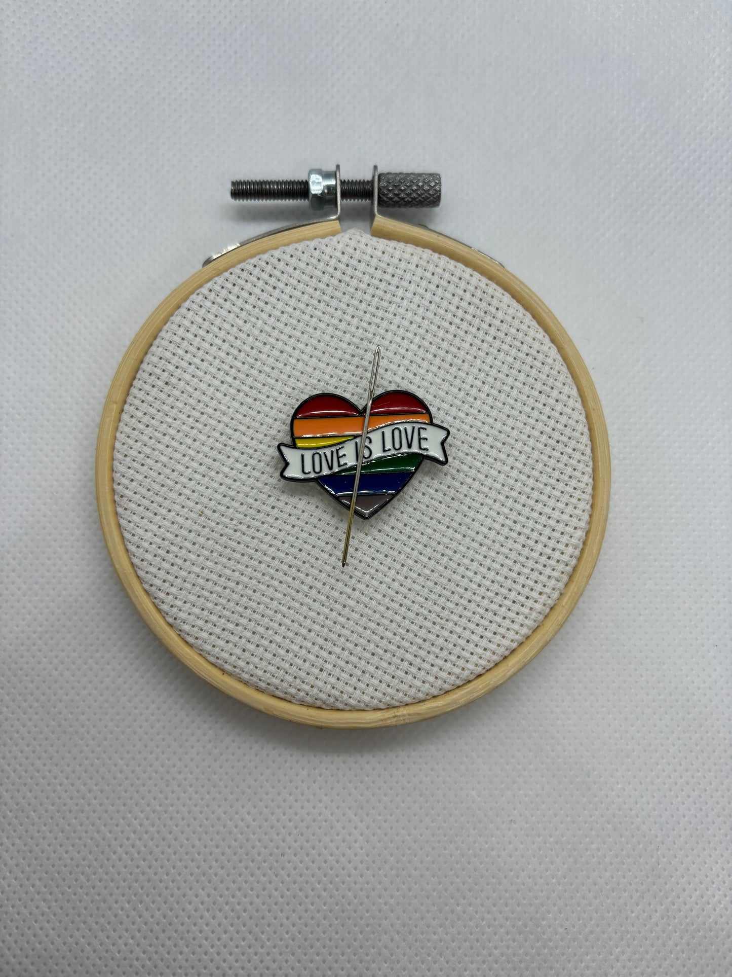 Love is Love Rainbow Heart Needle Minder