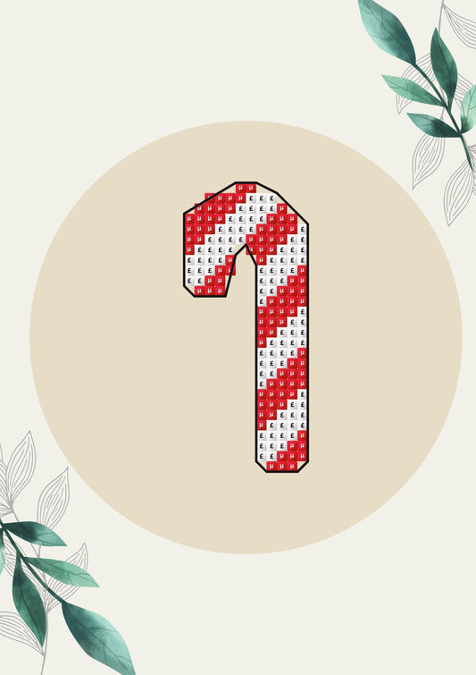 Candy Cane PDF Cross Stitch Pattern